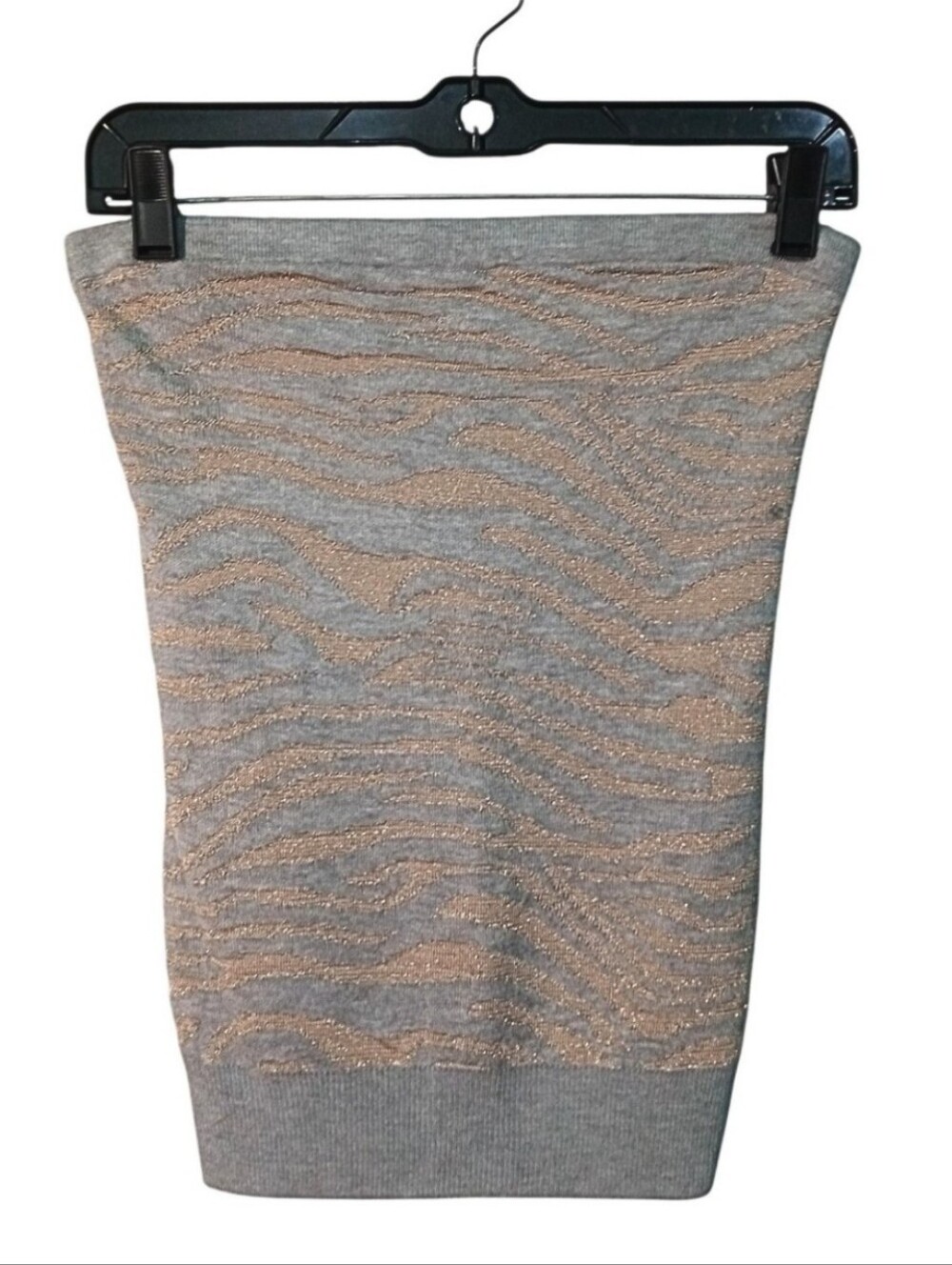 Express Metallic Silver & Gold Zebra Print Tube Top